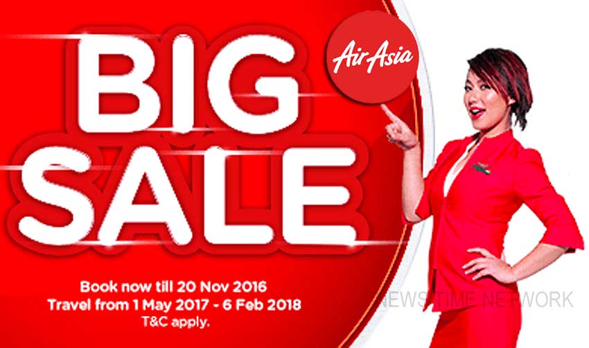 ബിഗ് സെയില്‍ ഓഫറുമായി എയര്‍ ഏഷ്യ